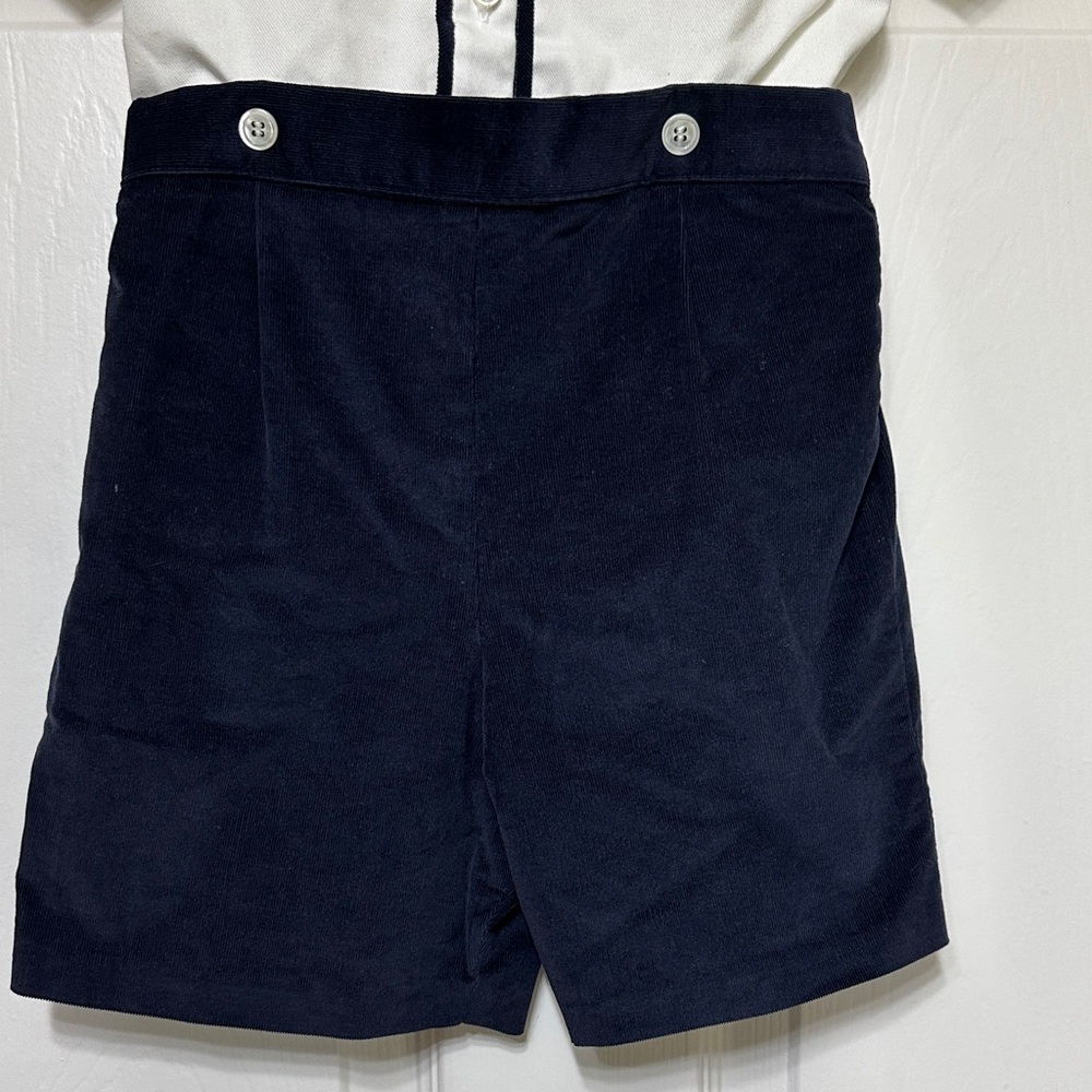 Luli & Me Boys Navy and White Romper Ensemble - Picture 3 of 7